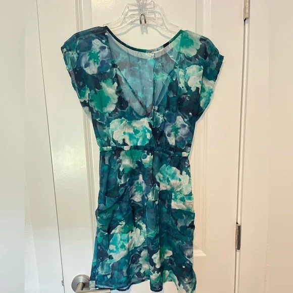 xhilaration green floral dress Dalarie Green Floral Print One-Shoulder Gathered Maxi Dress – Club L London main image 1